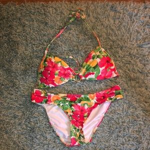 Brand new!! Flower and fruit bikini set!
